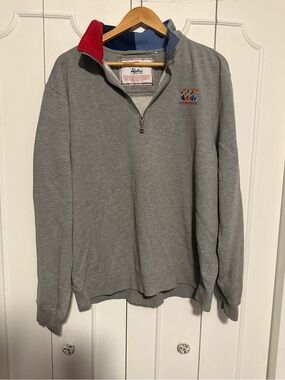 Canterbury Men’s Grey Quarter-Zip Pullover with Red Trim